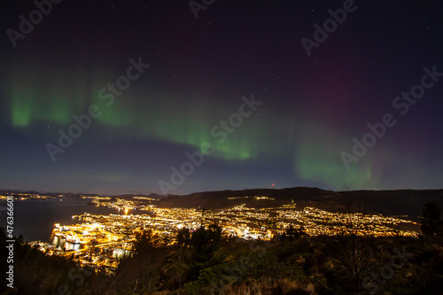 Northern lighets over Bergen, Norway © RolvErik