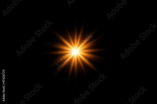 Golden sunflash digital lens flare