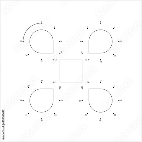 Looped Square Icon Connect The Dots M_2112001