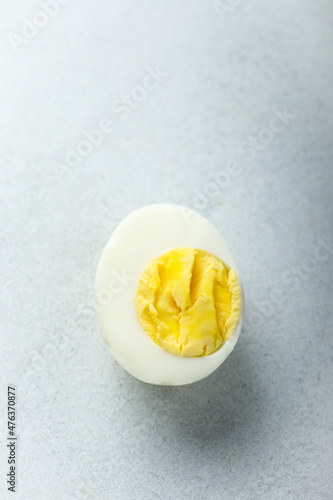 Assorted boiled eggs on the table