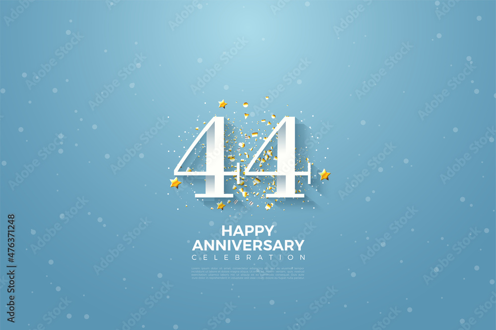 44th anniversary background illustration with colorful number.