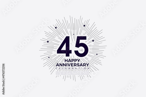 45th anniversary background illustration with colorful number.