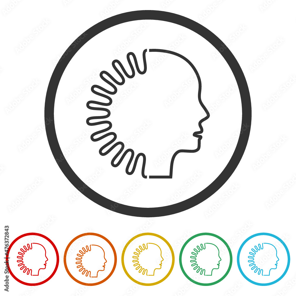 Head virus icon with flat style isolated on white background, color set Head virus icon with flat style isolated on white background, color set