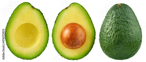 Foto Avocado isolated on white background, collection