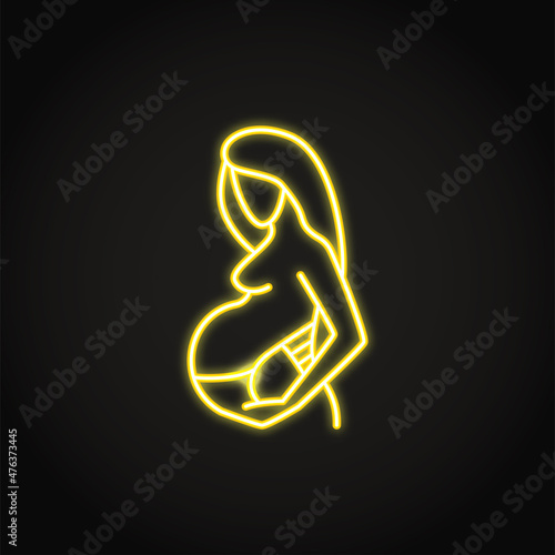 Neon maternity support belt icon in line style
