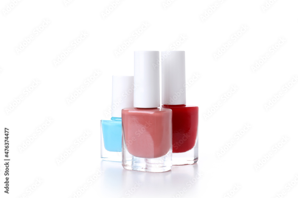 Nail polish isolated on white background, close up Nail polish isolated on white background, close up