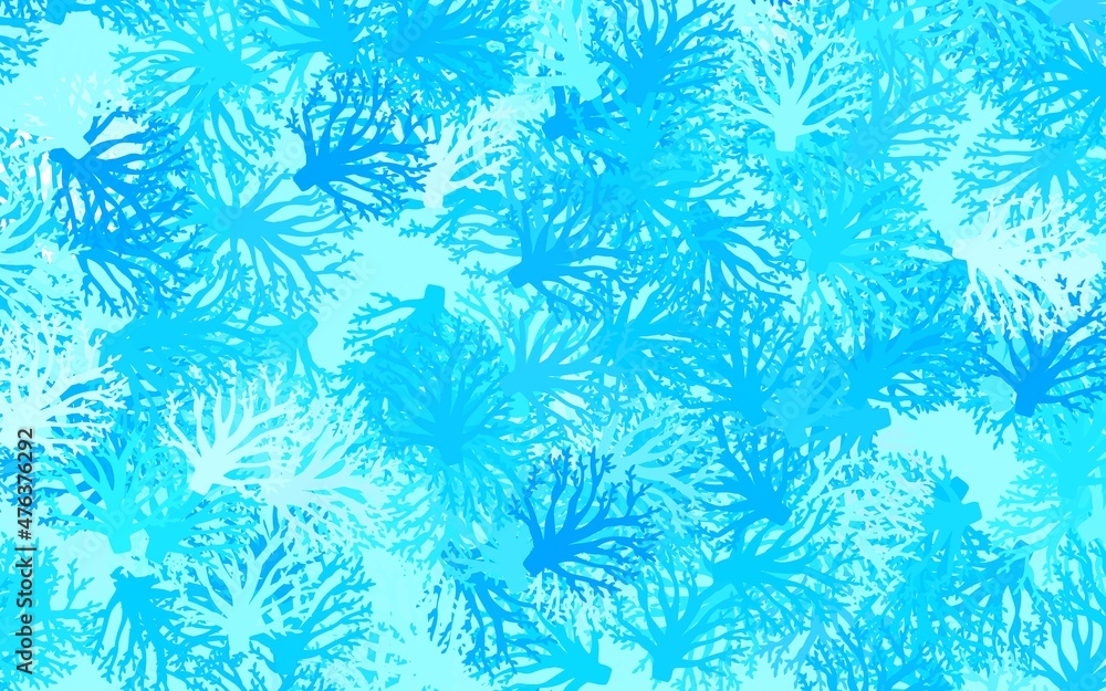 Dark BLUE vector doodle backdrop with branches, leaves. Dark BLUE vector doodle backdrop with branches, leaves.