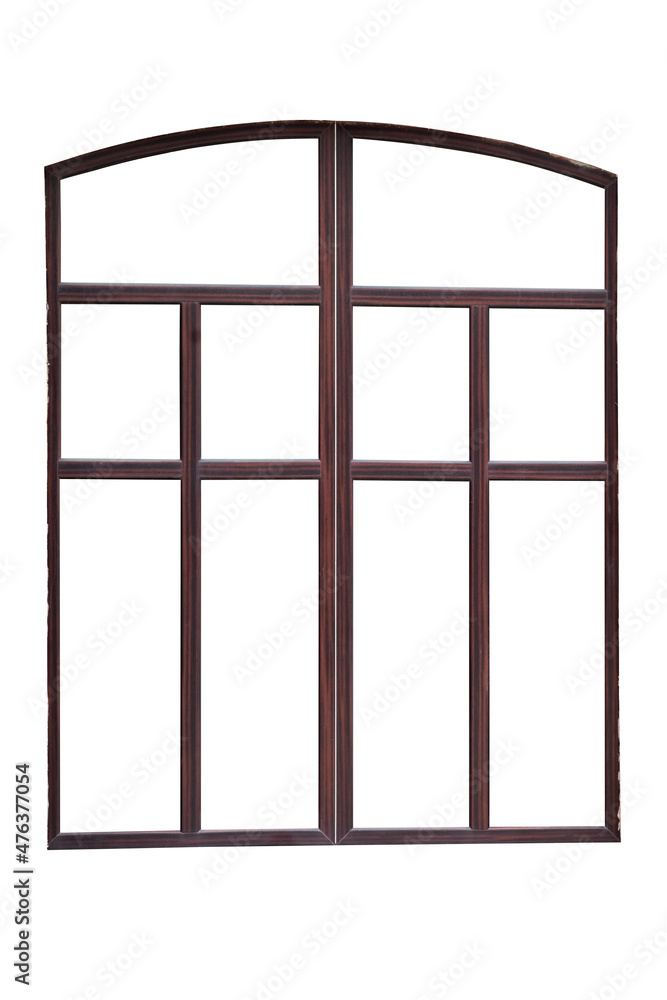 Old brown window isolated on white background Old brown window isolated on white background