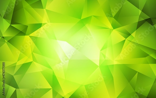 Light Green  Yellow vector gradient triangles texture.