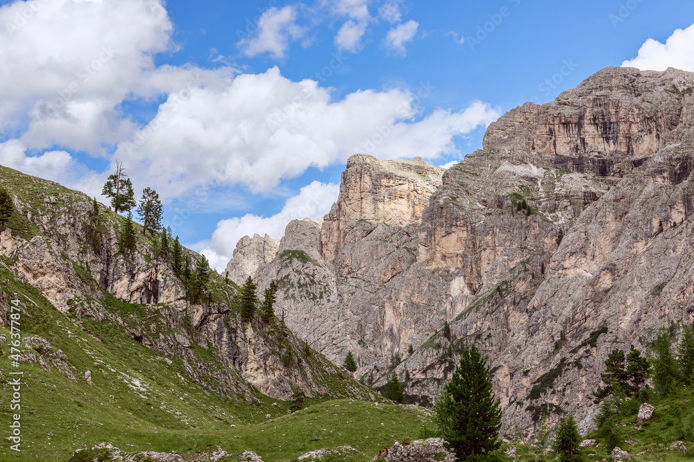 Dolomite Gorge in Puez-Odle natural park. Italian Alps