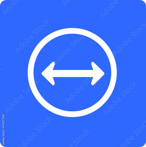 Free Download Double arrow icon,  two side simple icon vector, Arrow icon in circle Isolated on blue backgound - GFXLoad