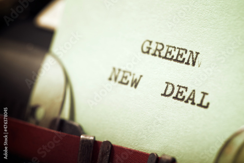 Green new deal concept