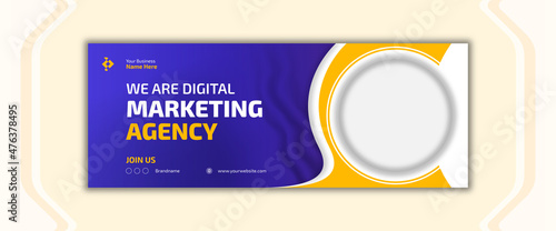 Digital marketing web and Facebook cover social media post banner template design