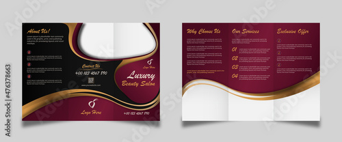 Beauty salon trifold brochure design