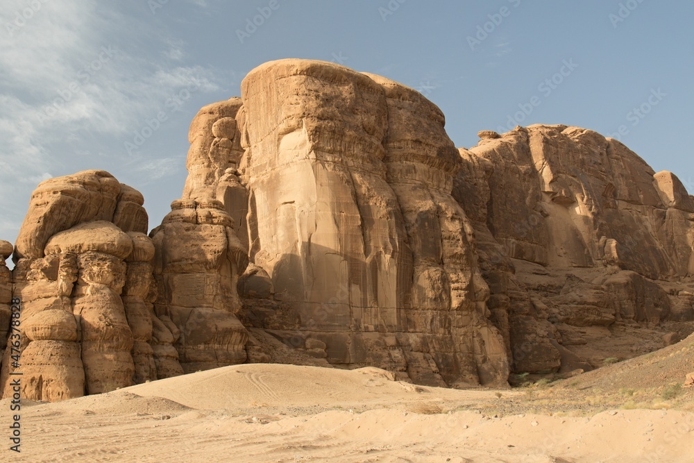 View of a rock formation near Al Ula. Saudi Arabia.
