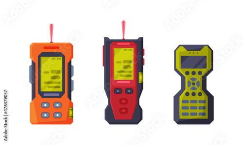 Geodetic Level Measurement Device as Geology Instrument and Tool Vector Set