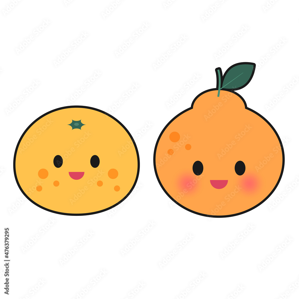 Fototapeta premium 제주 일러스트_감귤과 한라봉 캐릭터