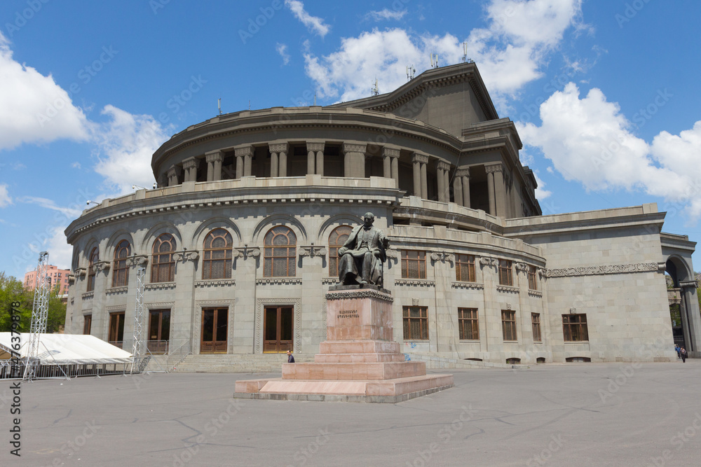 View of the building of the Opera and Ballet Theater in Yerevan. Armenia 