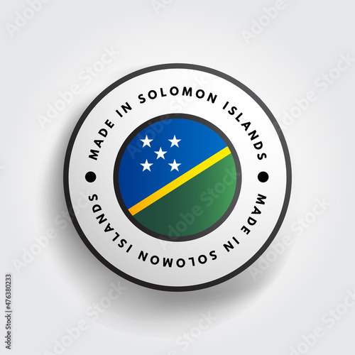Made in Solomon Islands text emblem badge, concept background Free Download Made in Solomon Islands text emblem badge, concept background - GFXLoad