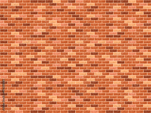 Vector brick wall background. Flat old red wall texture. Grunge textured brown brickwork wall for print, design, decor, photo background, wallpaper