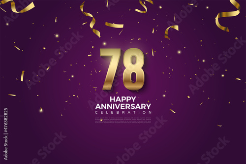 78 anniversary background with number colorfull.