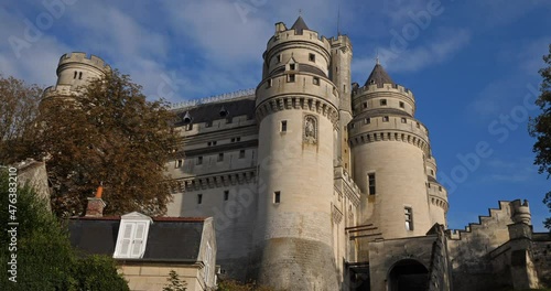 The medieval castle of Pierrefonds, Oise department, France photo