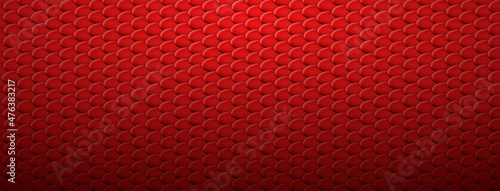 Abstract background of snake, dragon or fish scales in red colors. Squama texture. Roof tiles.