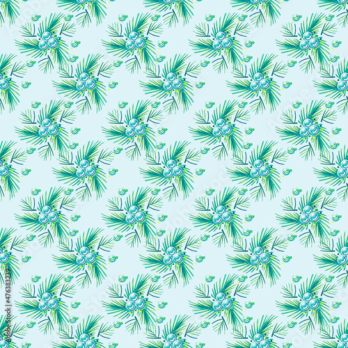 Seamless texture Background watercolor paper green nature grass greenery plants foliage Christmas tree holiday new year christmas spruce Christmas wreath with made of fir branches drawing