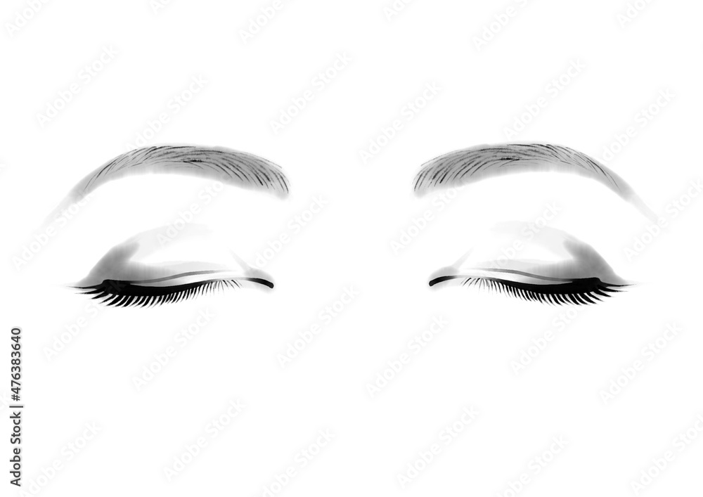 目のイラスト 閉じた目 アイラッシュ アイメイク Stock Illustration Adobe Stock