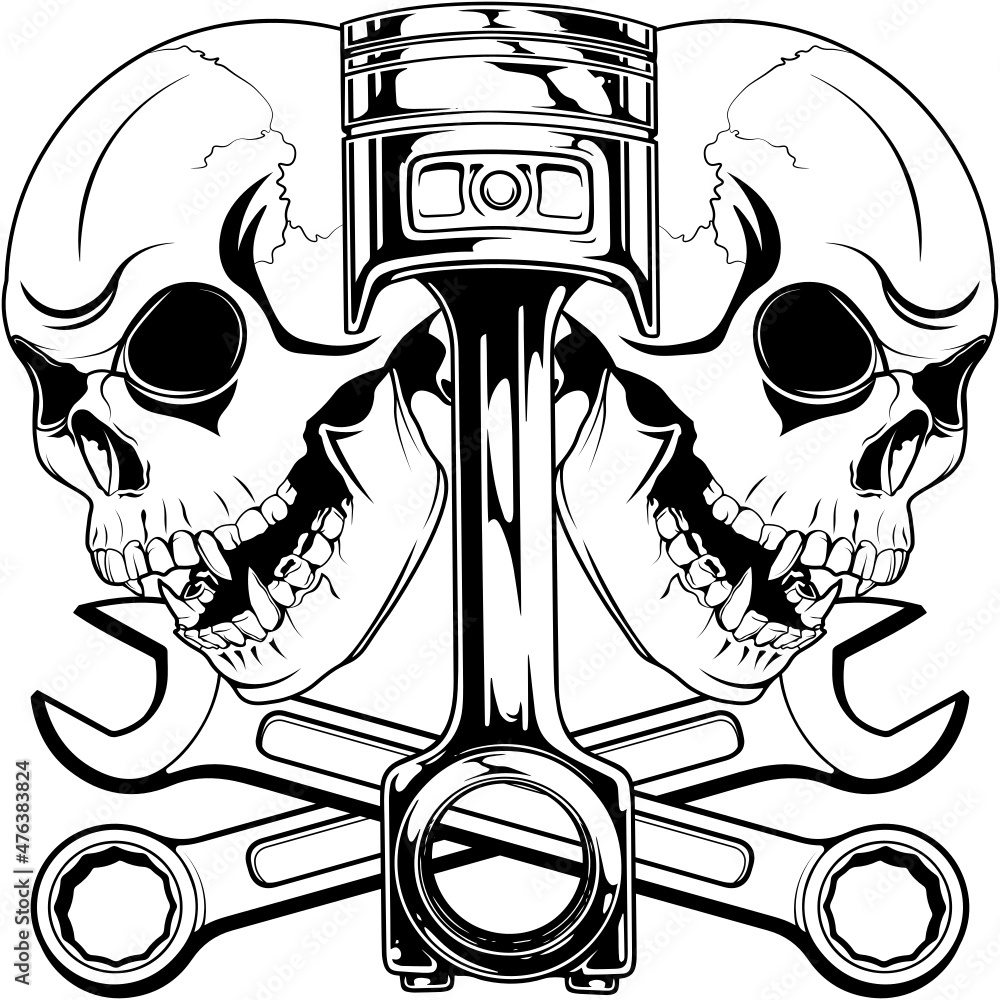 Mechanic Skull tattoo by Inne Tattoo  Post 16850
