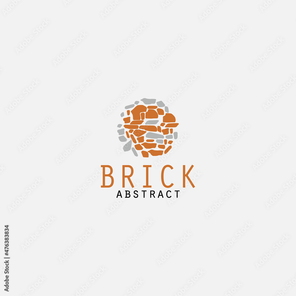 Fototapeta premium brick abstract illustration logo design
