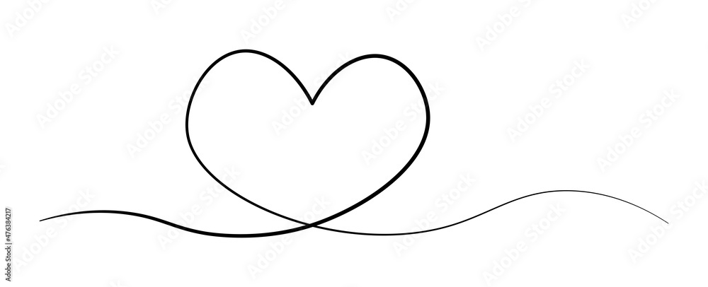 Art line continuous heart icon isolated on white background. Love outline symbol, Valentine's Day one line design vector illustration. Art line continuous heart icon isolated on white background. Love outline symbol, Valentine's Day one line design vector illustration.