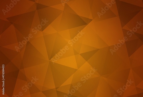 Light Orange vector triangle mosaic texture.