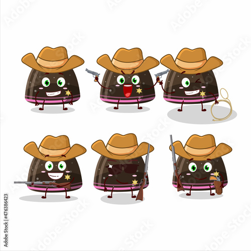Cool cowboy chocolate jelly gummy candy cartoon character with a cute hat
