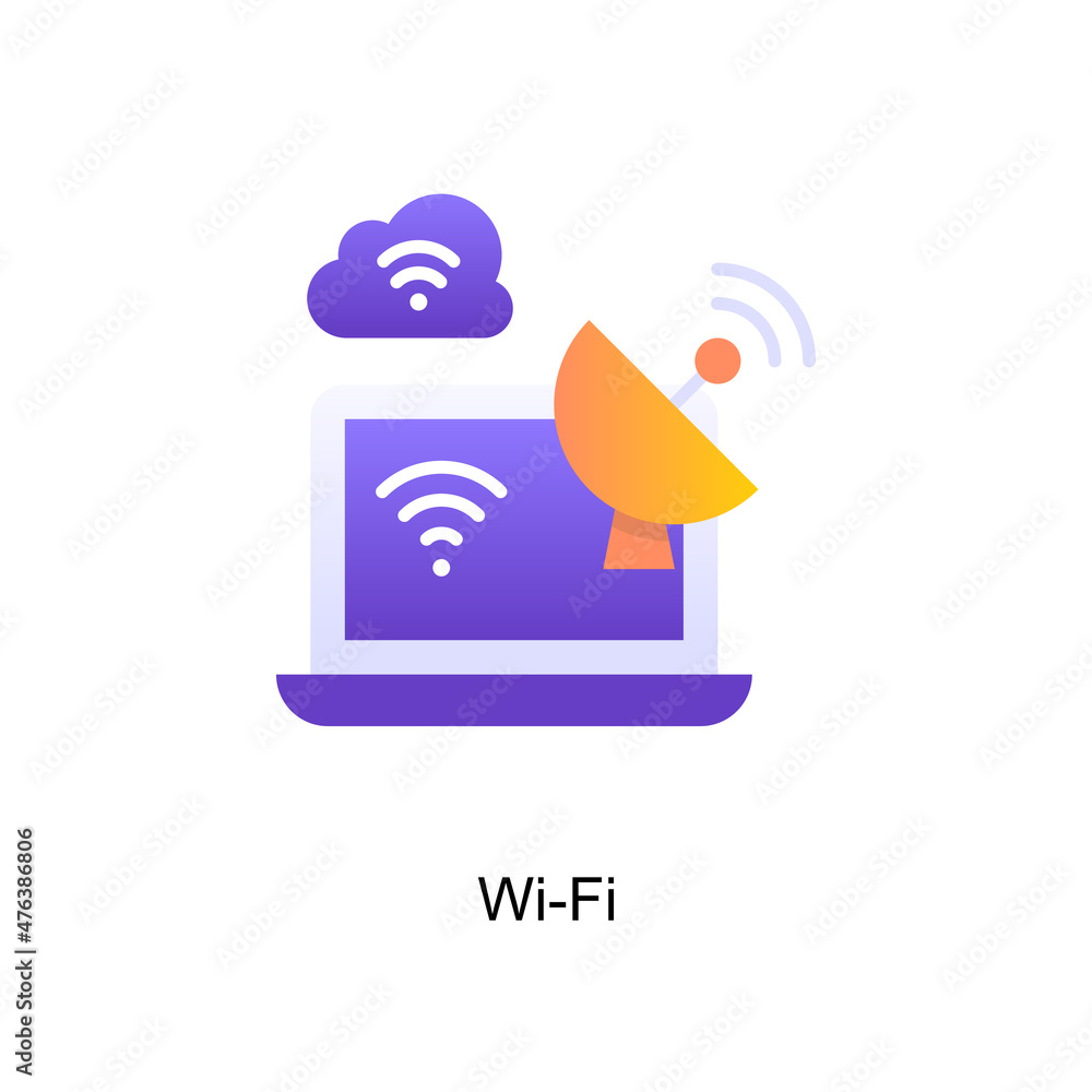 Wi-Fi vector Gradient Icon Design illustration. Internet of Things Symbol on White background EPS 10 File Wi-Fi vector Gradient Icon Design illustration. Internet of Things Symbol on White background EPS 10 File