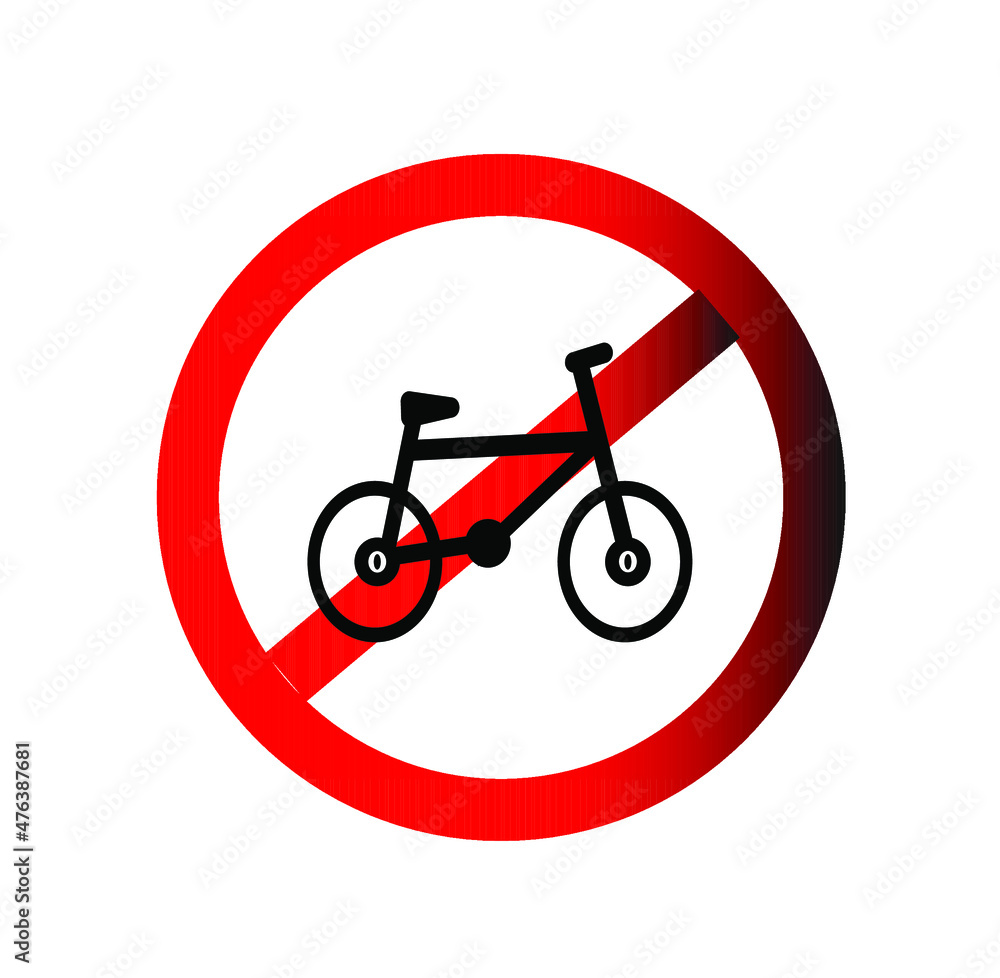 bicycle warning sign vector. Perfect for backgrounds, backdrop, banner, sticker, icon, sign, symbol, badge etc. No Bicycles bicycle warning sign vector. Perfect for backgrounds, backdrop, banner, sticker, icon, sign, symbol, badge etc. No Bicycles
