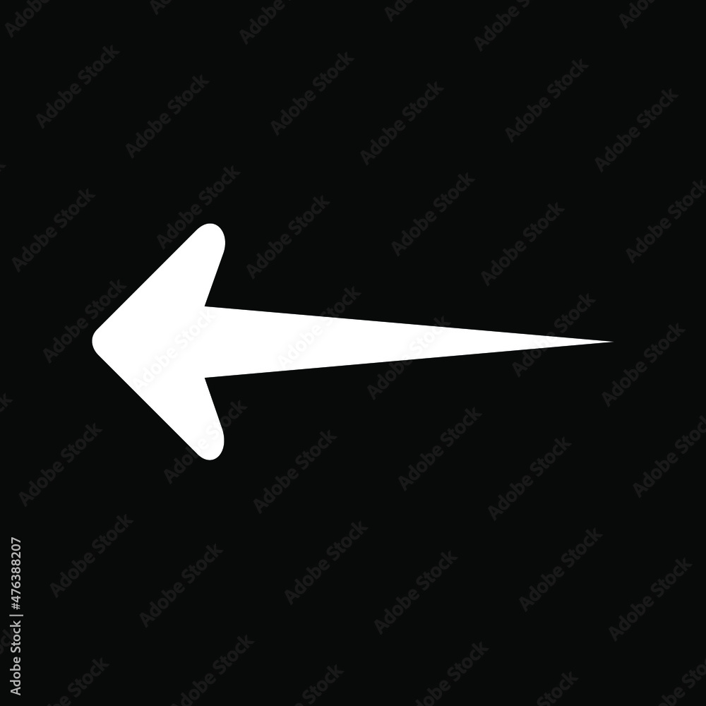 Arrow Left Icon - Arrow sign for web site design, logo, app, UI. Left arrow icon illustration on Black background
