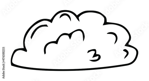 Cloud icon. Doodle line art weather sign illustration