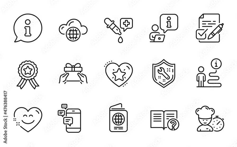 Business icons set. Included icon as Chef, Spanner, Communication signs. Passport, Smile chat, Chemistry pipette symbols. Help, Ranking star, Give present. Winner ribbon, Voting ballot. Vector Business icons set. Included icon as Chef, Spanner, Communication signs. Passport, Smile chat, Chemistry pipette symbols. Help, Ranking star, Give present. Winner ribbon, Voting ballot. Vector