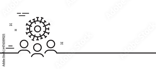 Coronavirus line icon. Covid-19 pandemic virus sign. Corona virus symbol. Minimal line illustration background. Coronavirus line icon pattern banner. White web template concept. Vector