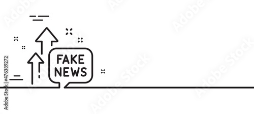 Fake news line icon. Propaganda conspiracy chat sign. Wrong truth symbol. Minimal line illustration background. Fake news line icon pattern banner. White web template concept. Vector