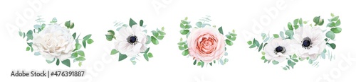 Photo Vector, floral bouquet set, editable design elements