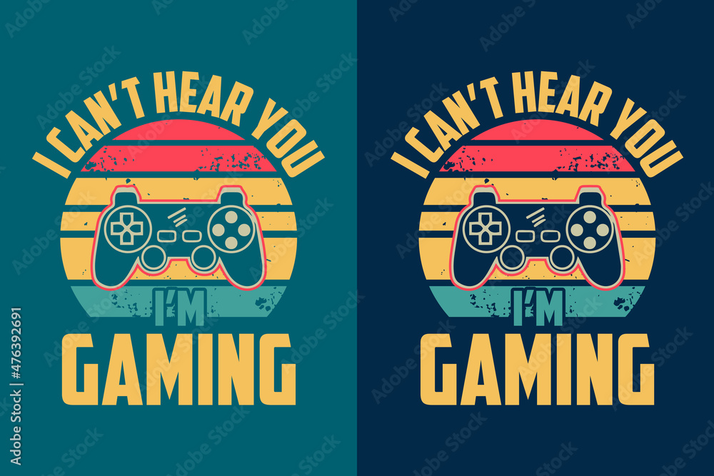 Obraz premium Retro vintage t shirt, Retro gaming t shirt design, Gaming t shirt design, Gamer design, Vintage retro t shirt design, Retro gaming typography t shirt design, Retor vintage gaming lettering t shirt