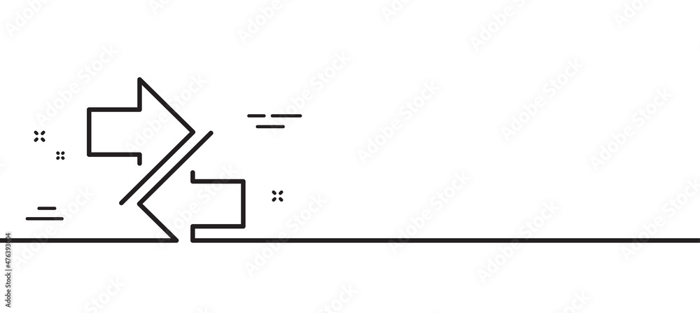 Synchronize arrows line icon. Communication Arrowheads symbol. Navigation pointer sign. Minimal line illustration background. Synchronize line icon pattern banner. White web template concept. Vector Synchronize arrows line icon. Communication Arrowheads symbol. Navigation pointer sign. Minimal line illustration background. Synchronize line icon pattern banner. White web template concept. Vector