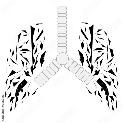 design illustration of a lungs with some various design