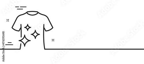Clean t-shirt line icon. Laundry shirt sign. Clothing cleaner symbol. Minimal line illustration background. Clean t-shirt line icon pattern banner. White web template concept. Vector