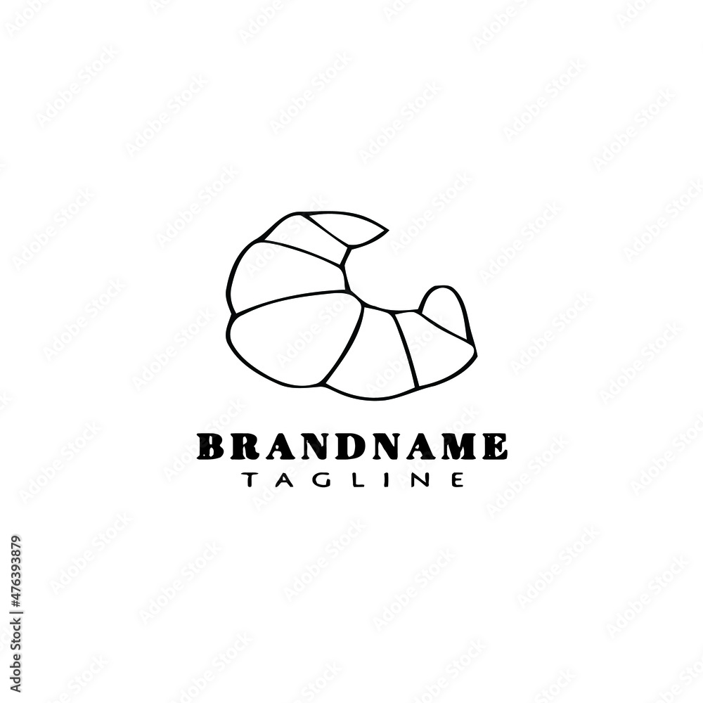 bread cartoon logo icon design template black isolated vector illustration