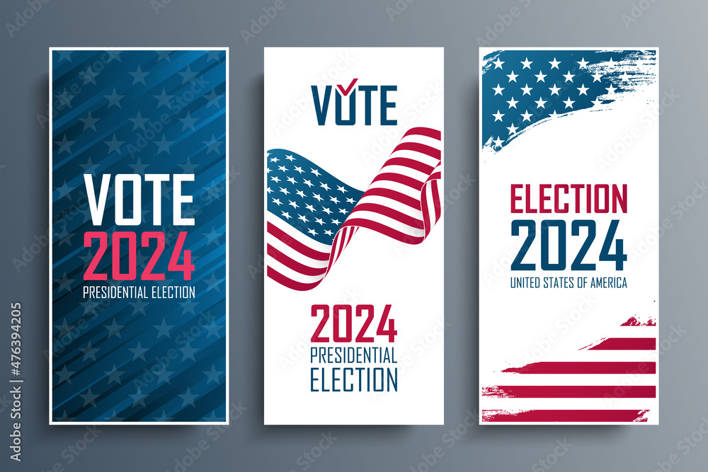 2024 United States Presidential Election Flyers Set. USA President