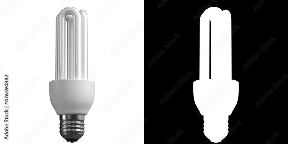 3D rendering illustration of a CFL stick lamp 3D rendering illustration of a CFL stick lamp