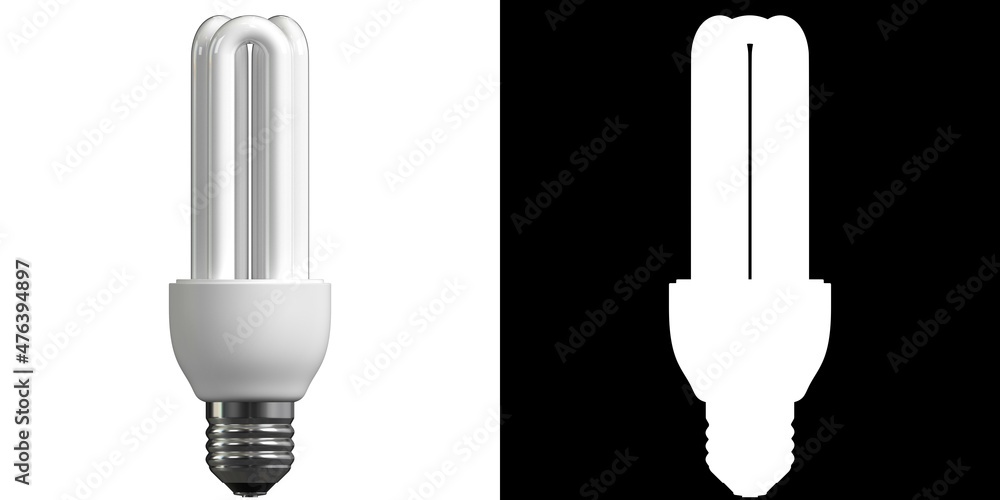 3D rendering illustration of a CFL stick lamp 3D rendering illustration of a CFL stick lamp